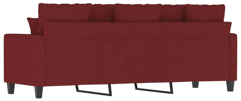 Canapea cu 3 locuri, rosu vin, 180 cm, material textil Bordo, 198 x 77 x 80 cm