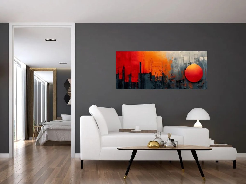 Tablou - Pictura abstractă a orașului (120x50 cm)