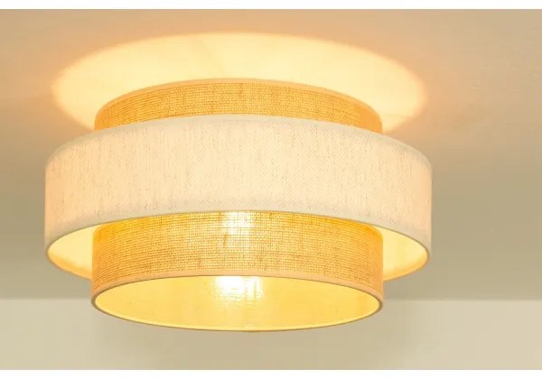Plafonieră BOHO 1xE27/60W/230V Ø 40 cm, crem/iută