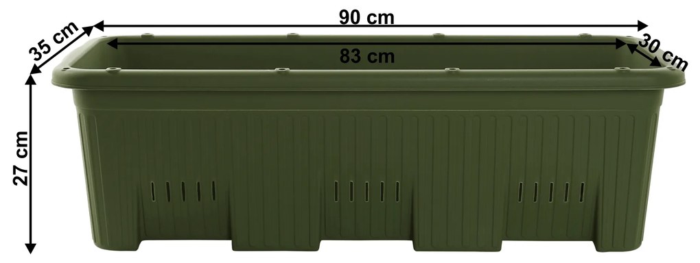 Ghiveci, plastic, verde închis, LIDOF
