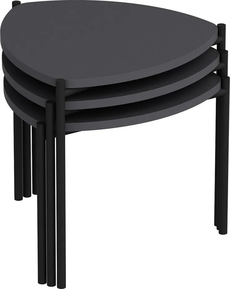 Set de măsuțe Lenny Anthracite, 3 bucăți