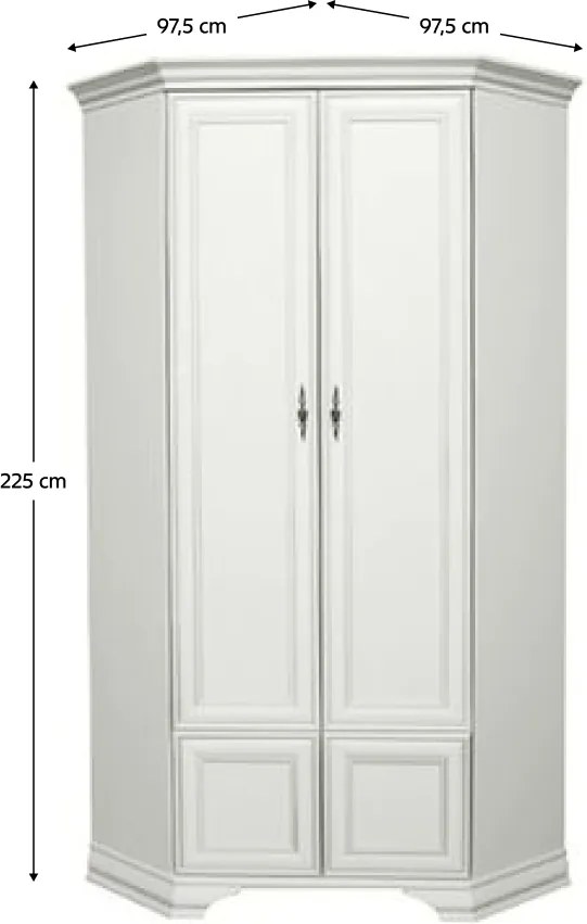 Dulap de colţ, alb alpin, KENTAK SZFN2D