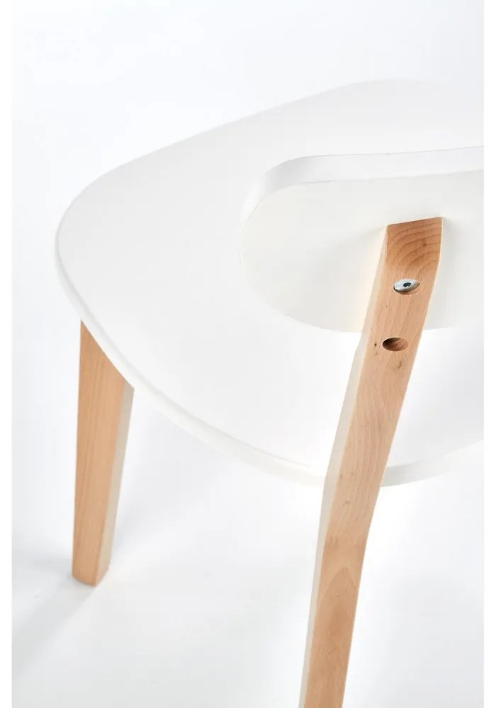 Scaun de bucaterie Buggi, alb/fag