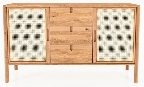 Comodă din lemn de stejar joasă 142x84 cm Pola - The Beds