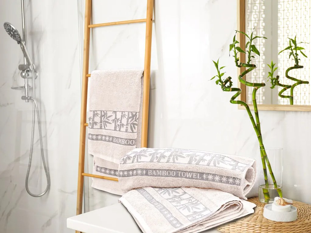 Prosop din fibra de bambus crem deschis, BAMBOO