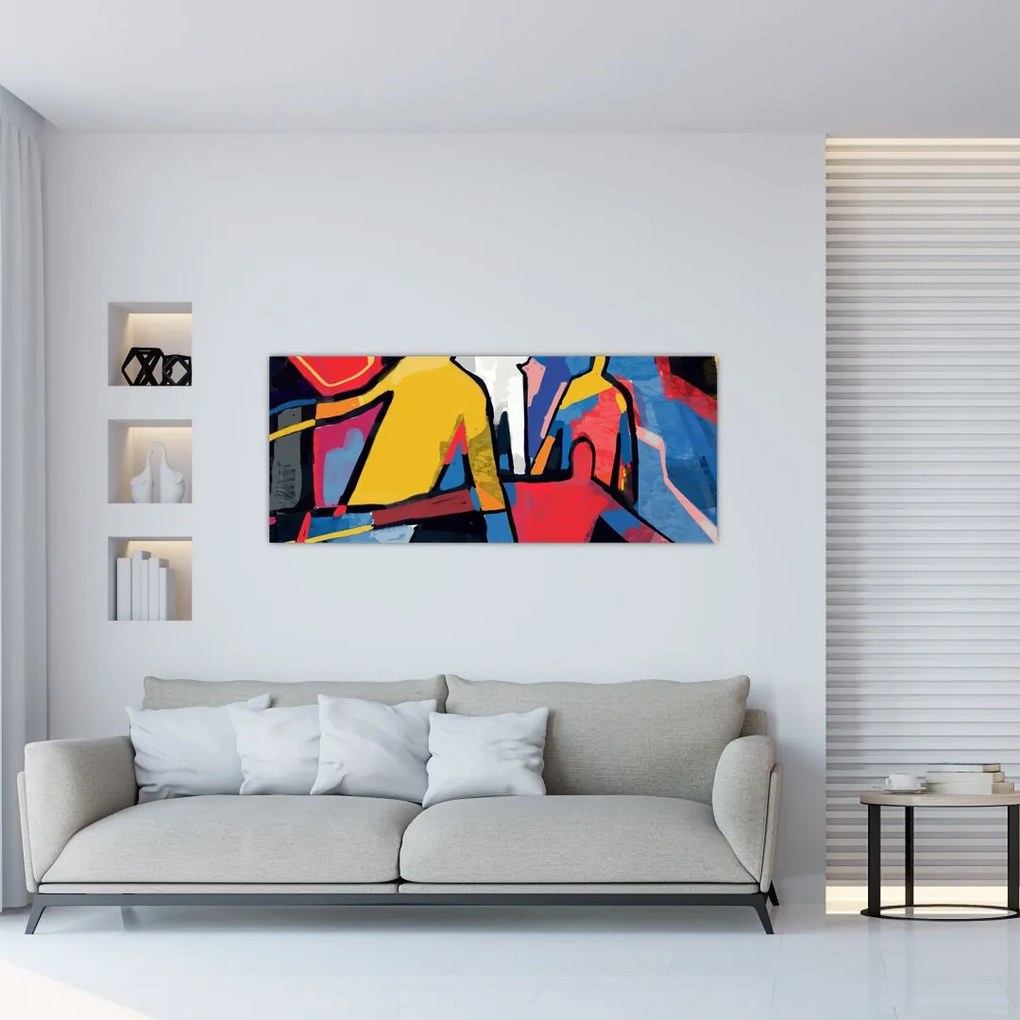 Tablou - Abstract bărbați (120x50 cm)