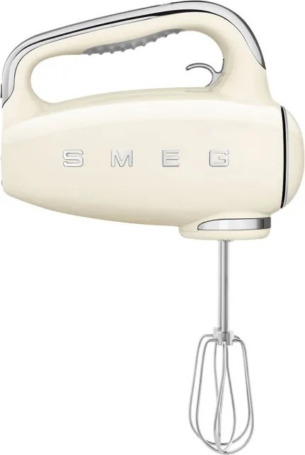 Mixer manual SMEG 50's Style HMF01CREU, 250 W, 9 viteze, Functie Turbo, Afisaj LED, Timer, Accesorii, Crem