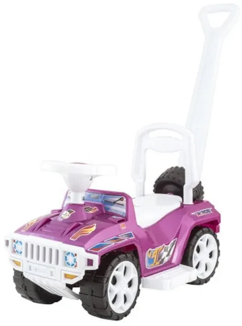 Masinuta copii si bebe NOVOKIDS™ My first SUV Car XXL , Lungime 85 cm, Maner de impins pentru parinti detasabil, Functie trotineta fara pedale,