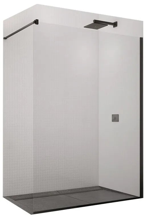 Paravan de dus SanSwiss, Easy, 70 x 200 cm, profil negru mat