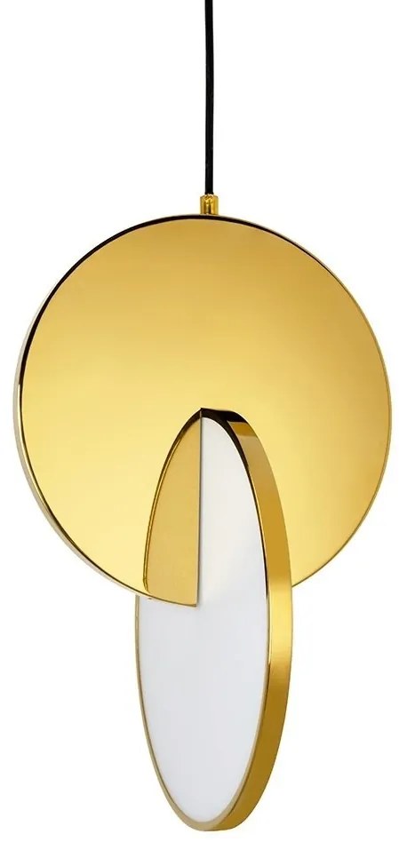 Lustra suspendata LED design decorativ Disc auriu