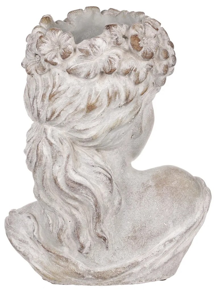 Cap de femeie din beton Bysta, diametru 23 cm, 23x 17 x 30 cm