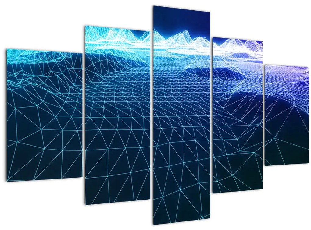 Tablou - Munți în model de calculator (150x105 cm)
