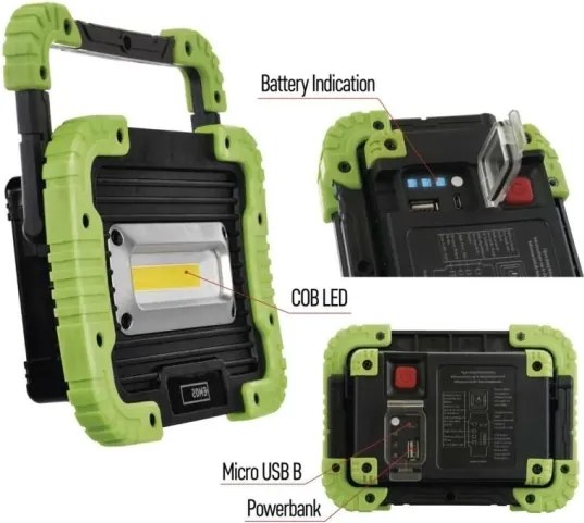 Proiector LED COB reîncărcabil LED/3,7V 3000 mAh IP44