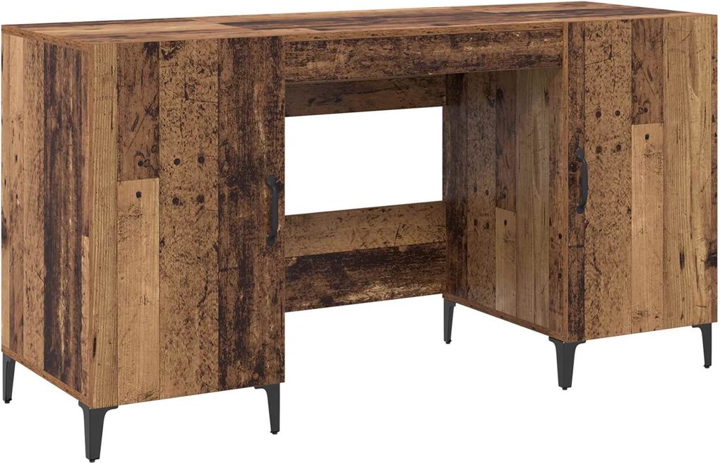 vidaXL Birou cu depozitare Lemn vechi 140 x 50 x 75 cm Lemn compozit