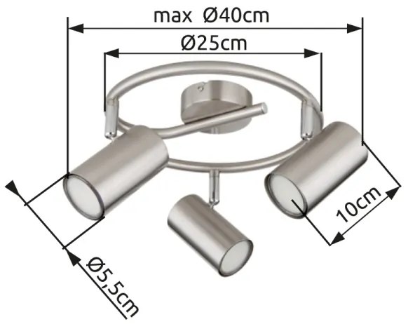 Spot Globo 57914-3N ALLVI 3xGU10/25W/230V