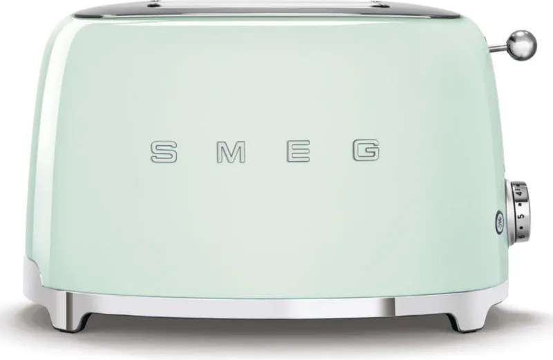 Prajitor de paine SMEG 50's Style TSF01PGEU, 950 W, 2 felii, 6 trepte, Tava pentru firimituri, Cablu integrat, Otel inoxidabil, Verde