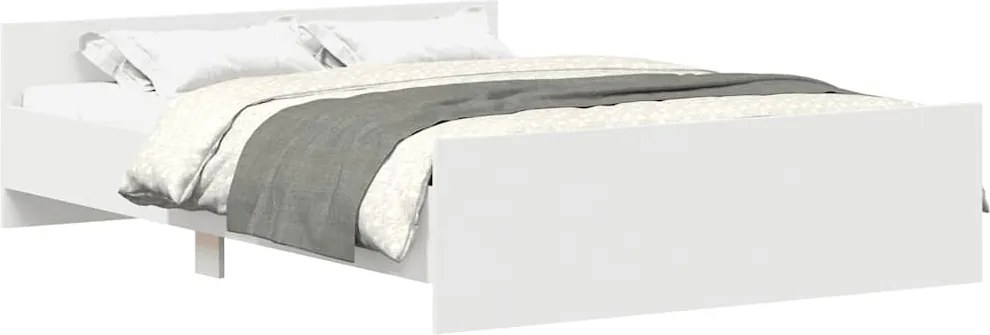 vidaXL Cadru de pat cu tăblie, alb, 120x200 cm