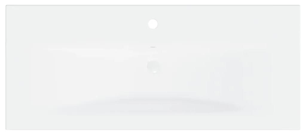 Chiuveta incorporata cu robinet, alb, 91x39x18 cm, ceramica 91 x 39 x 18 cm