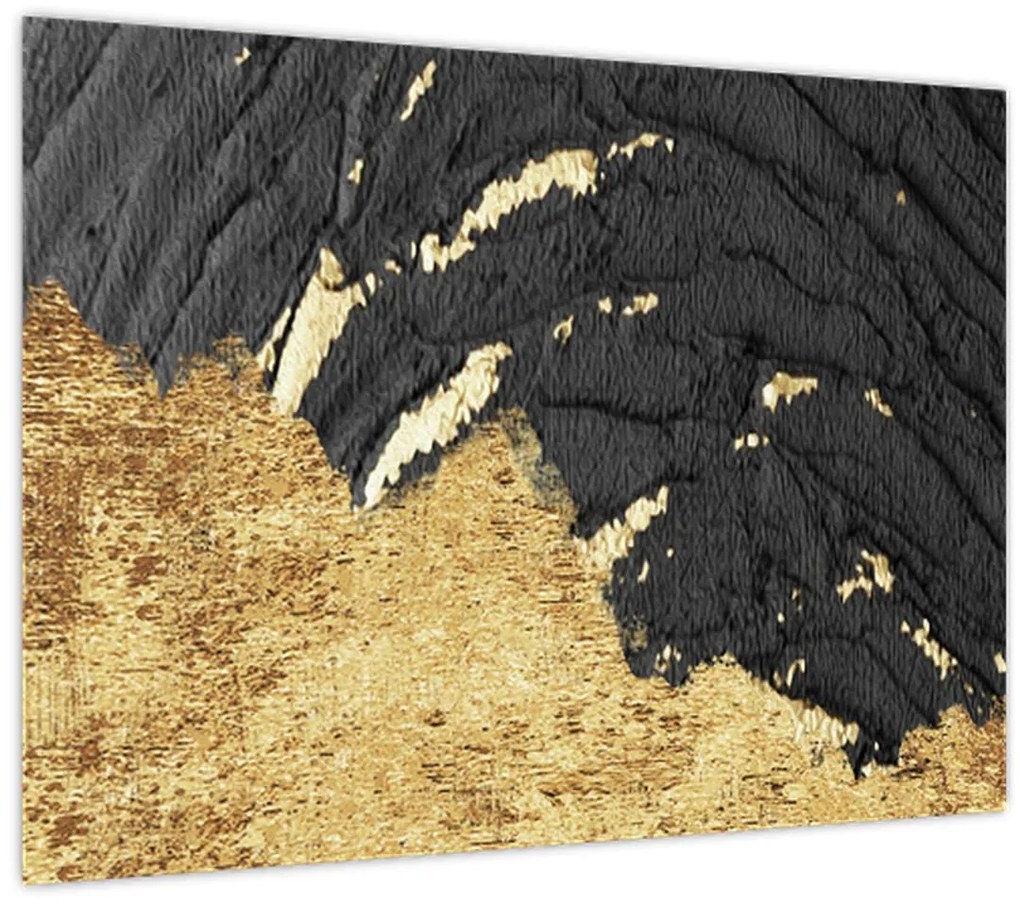 Tablou pe sticlă - Structura de aur N⁰1 (70x50 cm)