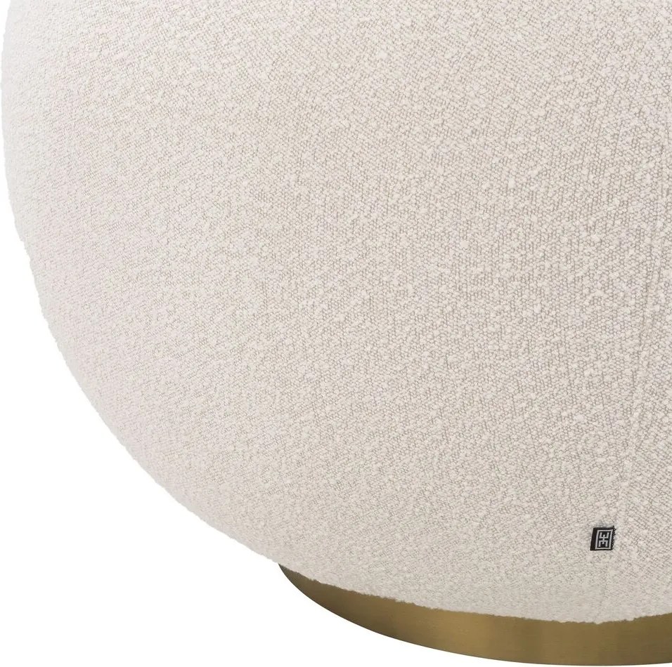 Fotoliu pivotant design elegant Bollinger, crem boucle 114819 HZ
