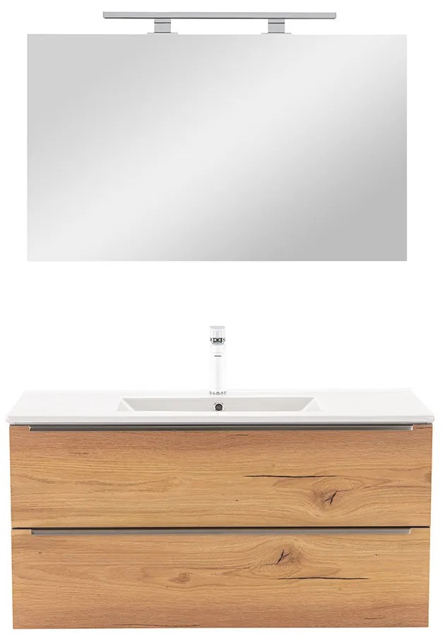 Mobilier complet de baie Vario Trim 100, stejar alb