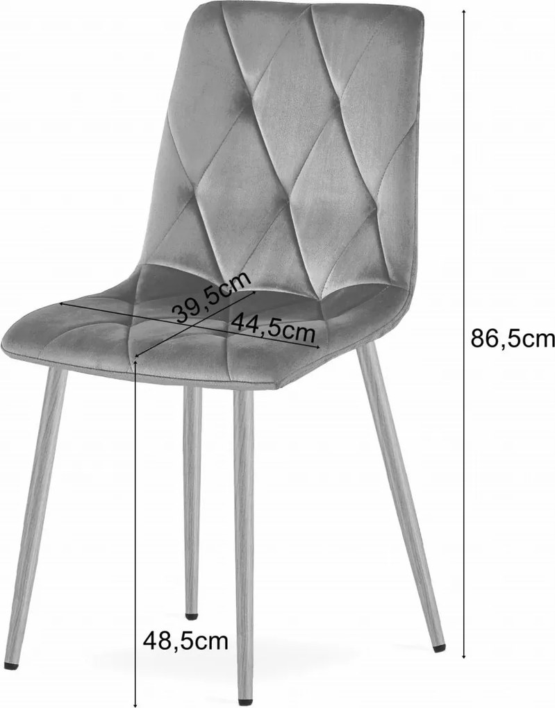 Scaun de dining din catifea albastra LIBRA