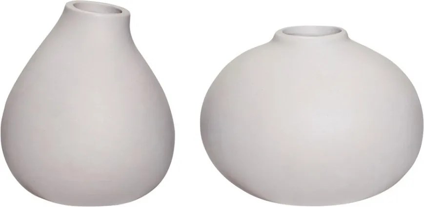 Set 2 vaze din ceramica gri deschis Round S Hubsch
