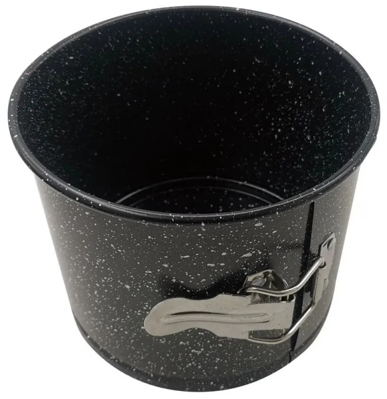 Forma de tort cu fund detasabil Kinghoff KH 1790, 16x13cm, Finisaj marmura, Otel carbon, Negru