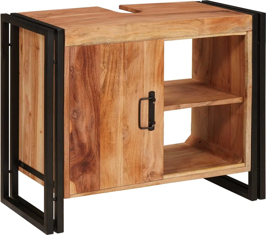 vidaXL Dulap de chiuvetă Maro 71 x 33 x 58 cm Lemn Solid de Acacia