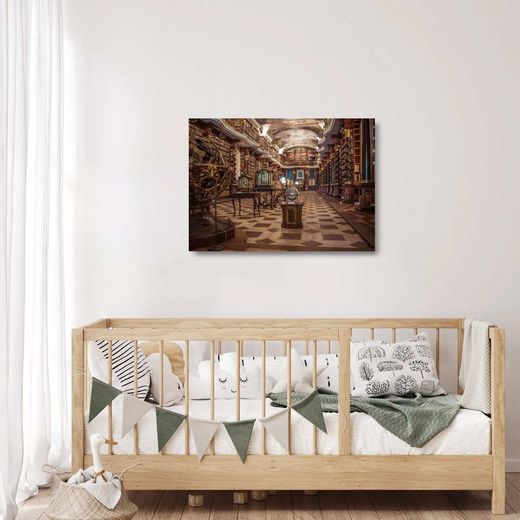 Tablou pe sticlă -Clementinum de Praga (70x50 cm)