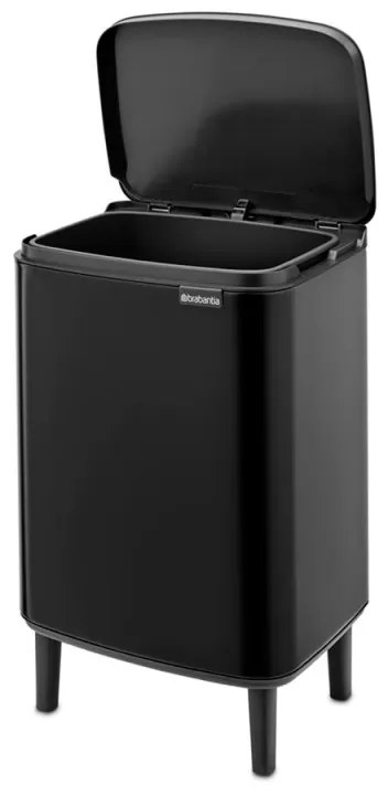 Cos pentru gunoi Brabantia Bo Small Hi 1006649, 12 L, Deschidere lina si silentioasa, Bază antiderapantă, Negru