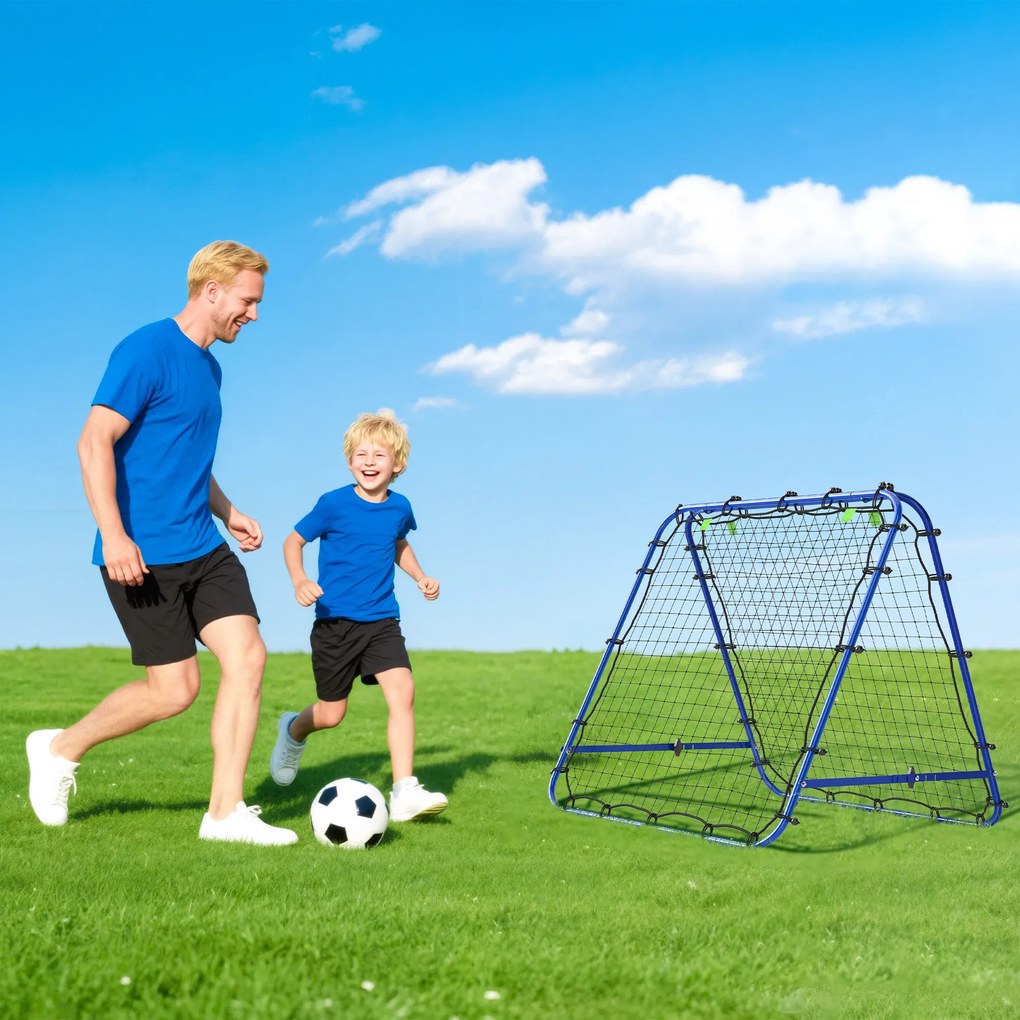 HOMCOM Poartă de Fotbal Pliabilă din PE și Metal, cu Unghi Ajustabil, Ideală pentru Antrenament, 100x95x90cm, Albastru | Aosom Romania