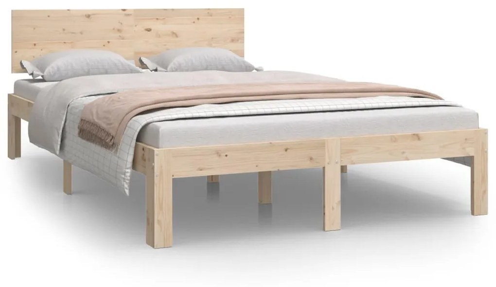 833113 vidaXL Cadru de pat, 120x200 cm, lemn masiv de pin