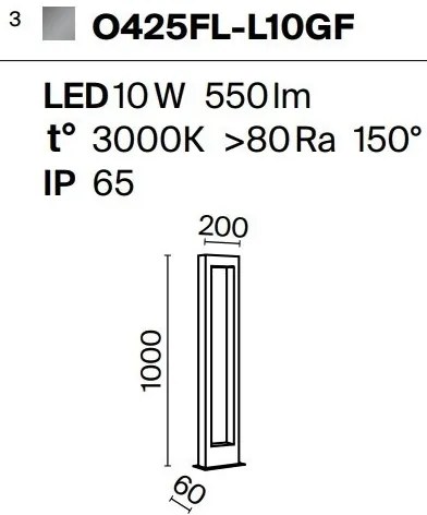 Stalp LED pentru iluminat exterior IP65 Bonn H-100cm
