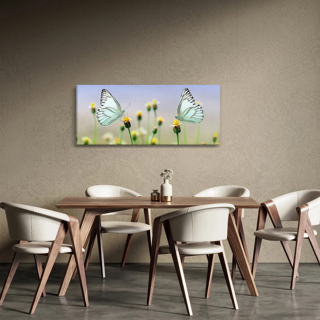 Tablou cu fluture pe floare (120x50 cm)