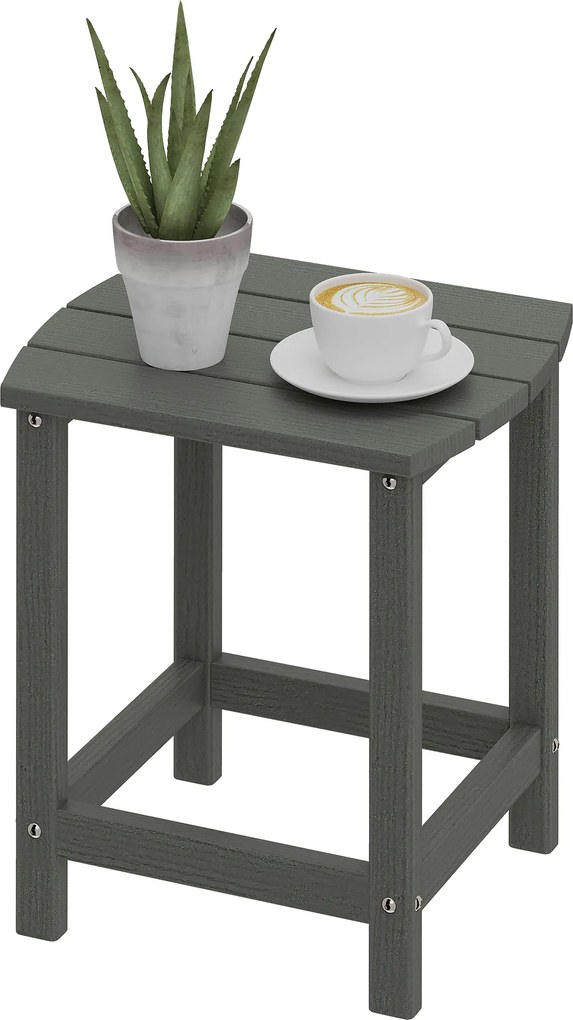 Outsunny Masă de grădină, masă de balcon rezistentă la intemperii din HDPE, masă de exterior, masă de camping pentru grădină terasă balcon 48x37x46 cm Gri | Aosom Romania