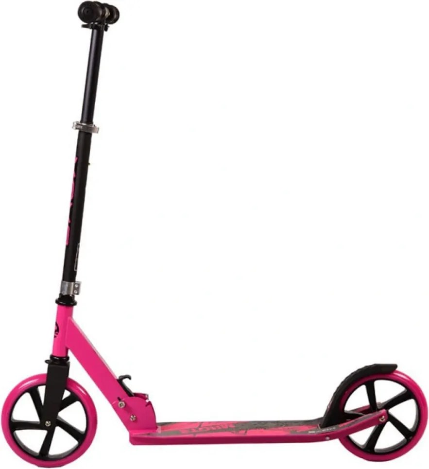 Trotineta din aluminiu NOVOKIDS™ Storm Scooter, maxim 100 kg, Functie Super Brake, Maner reglabil pe inaltime, Diametru roata 200 mm, Roz
