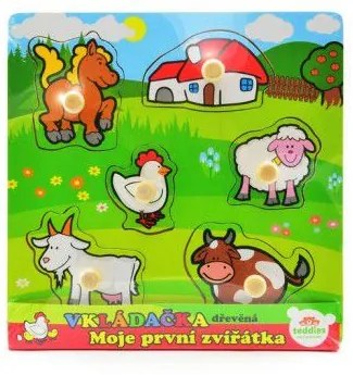 Puzzle Primele mele animale 6 buc 22,5x22,5x2,5 cm 12luni
