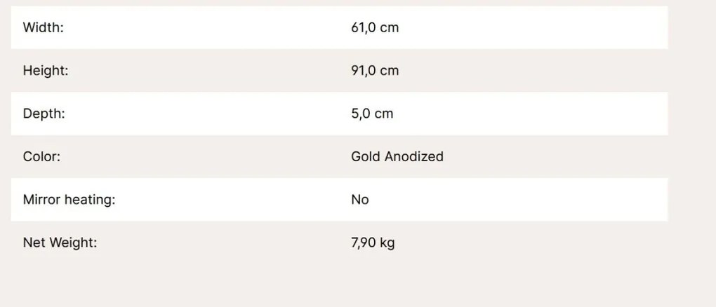 Oglinda decorativa design modern CARLO auriu 61x90cm