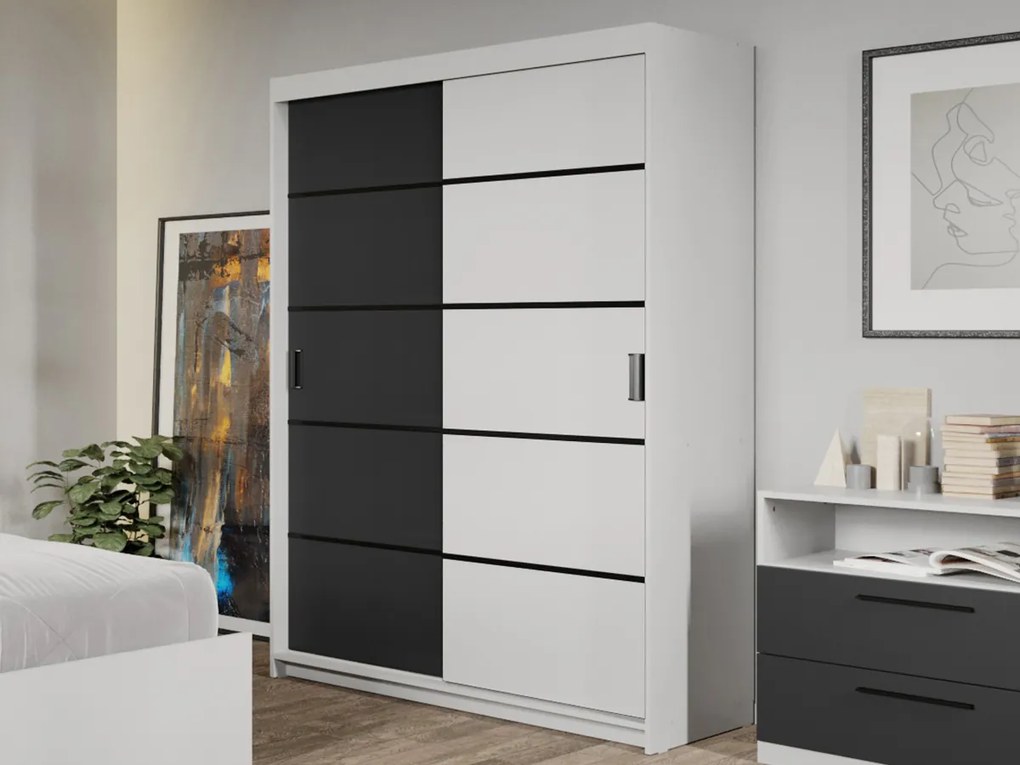 Set mobila dormitor Zeno Alb/Antracit C08