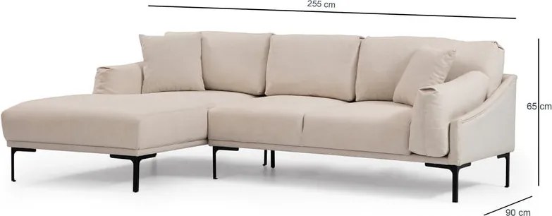 Colțar Artie Leo, bej deschis, colț pe partea stângă