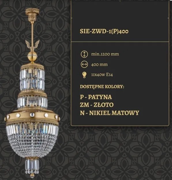 Candelabru regal, elegant design LUX Sienna