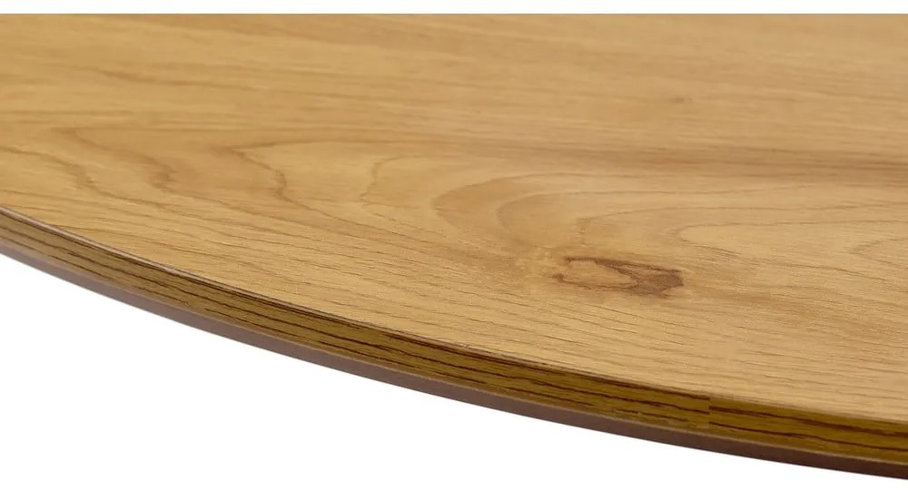 Masă de dining rotundă cu blat cu aspect de lemn de stejar ø 100 cm Cesura – Unique Furniture