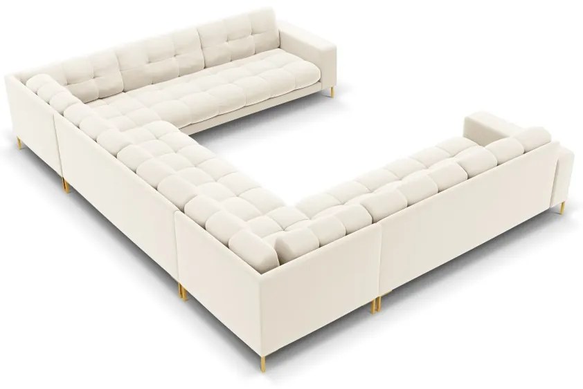 Coltar 9 locuri Bali velvet/picioare gold – L327 x l256 x h75