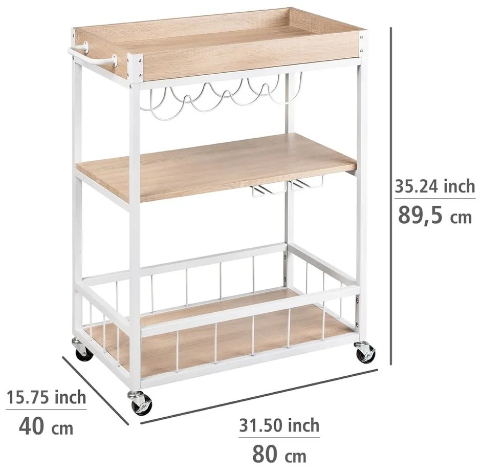 Măsuță de servire cu roți 40x80 cm Rustico – Wenko