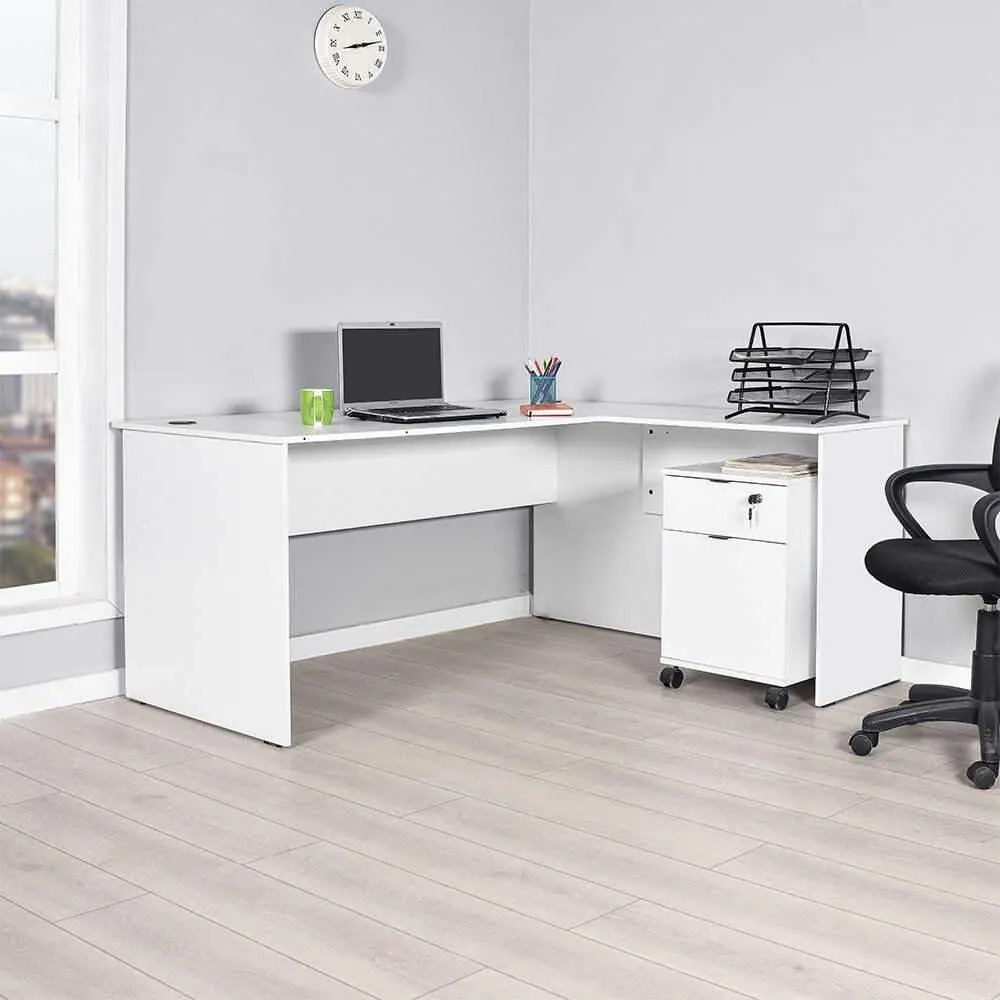 Birou Adore L Rio Office, Interschimbabil, Masa de colt, 160 x 75 x 144 cm
