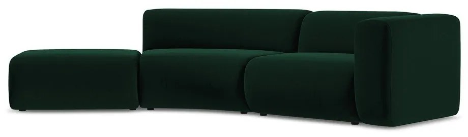 Șezlong verde închis cu tapițerie din catifea (cu colț pe partea stângă) Ekahi – Makamii