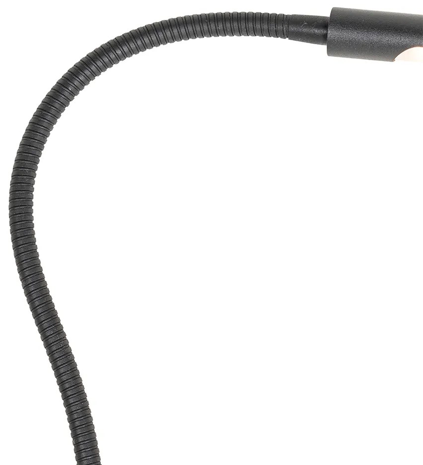 Lampă de birou cu clește neagră incluzând LED cu dimmer tactil - Lionard