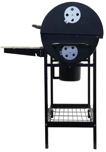 Grătar cu cărbuni, negru/lemn