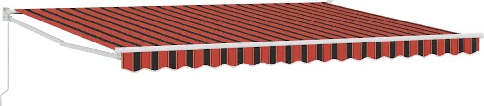 vidaXL Copertină Manual Portocalie și maro 450 x 300 x 165 cm